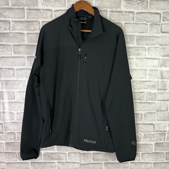 MARMOT M3 Solid Black Full Zip Multi Pockets Polyester Windbreaker Jacket MEDIUM - Picture 1 of 9